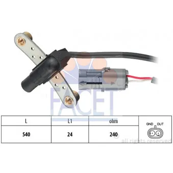 Capteur d'angle, vilebrequin FACET 9.0020
