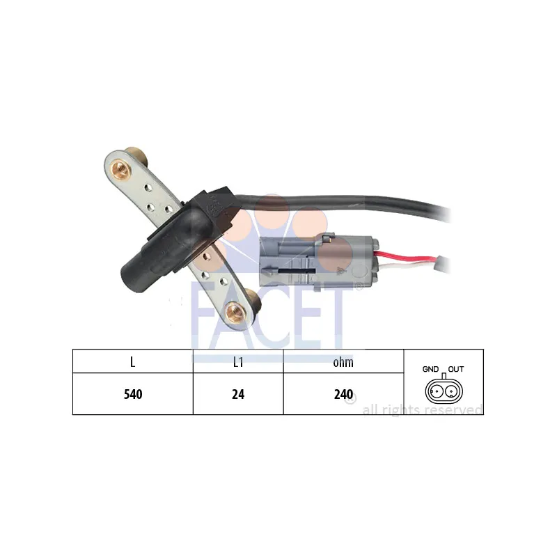 Capteur d'angle, vilebrequin FACET 9.0020