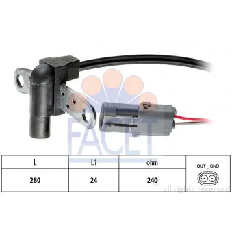 Capteur d'angle, vilebrequin FACET 9.0023