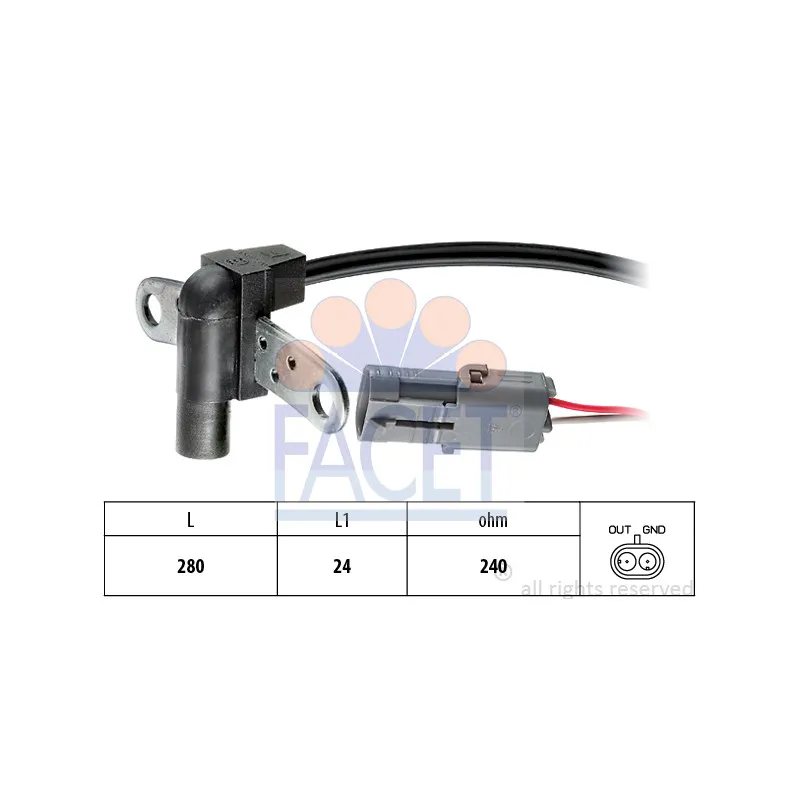 Capteur d'angle, vilebrequin FACET 9.0023