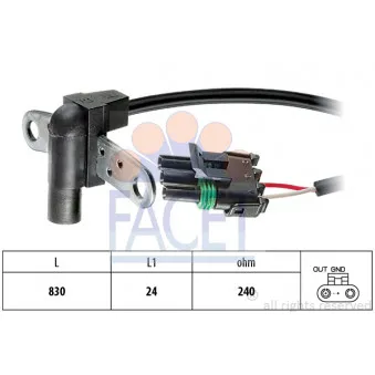 Capteur d'angle, vilebrequin FACET 9.0026