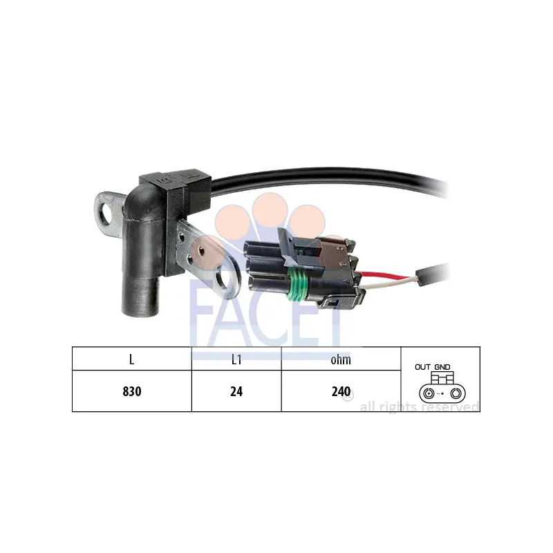 Capteur d'angle, vilebrequin FACET 9.0026