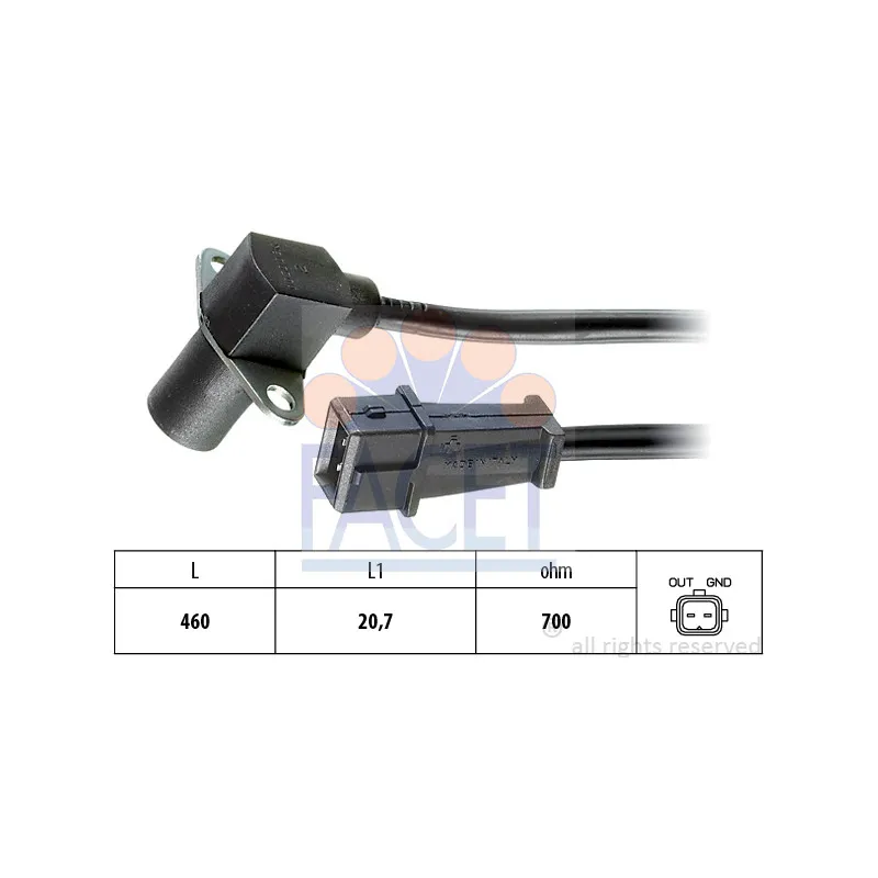 Capteur d'angle, vilebrequin FACET 9.0030