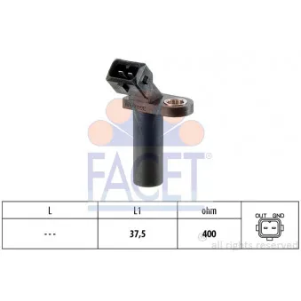 Capteur d'angle, vilebrequin FACET 9.0037