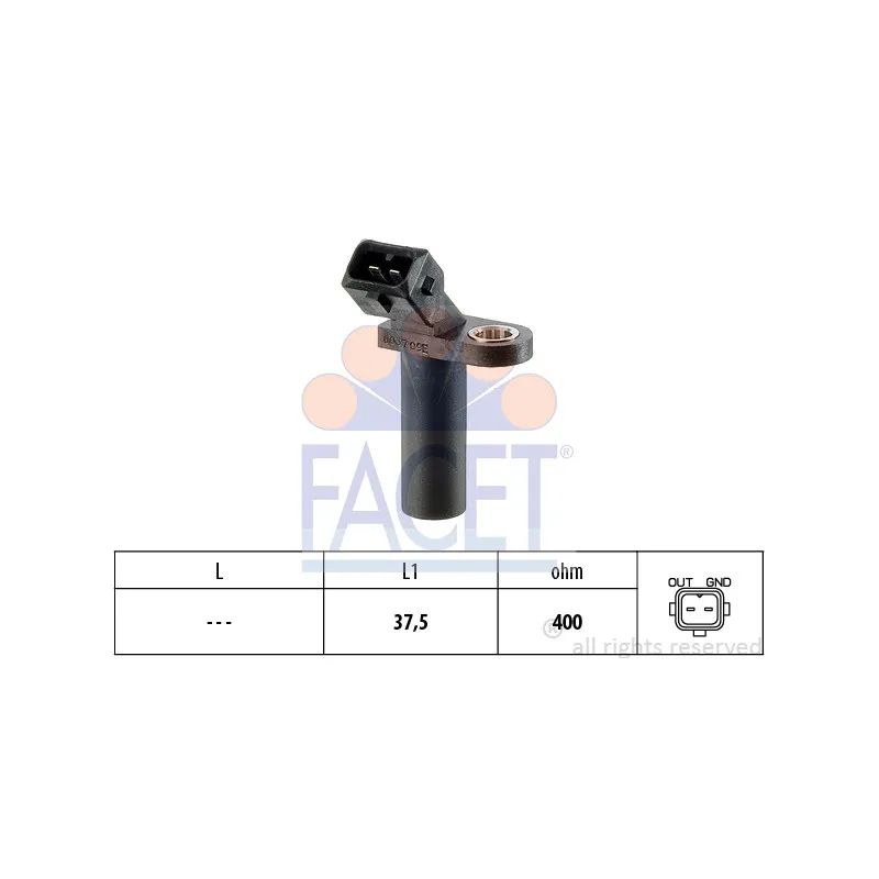 Capteur d'angle, vilebrequin FACET 9.0037