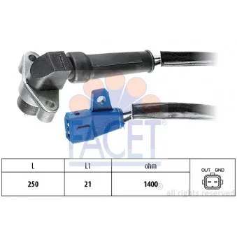 Capteur d'angle, vilebrequin FACET 9.0038