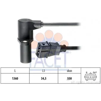 Capteur d'angle, vilebrequin FACET 9.0040