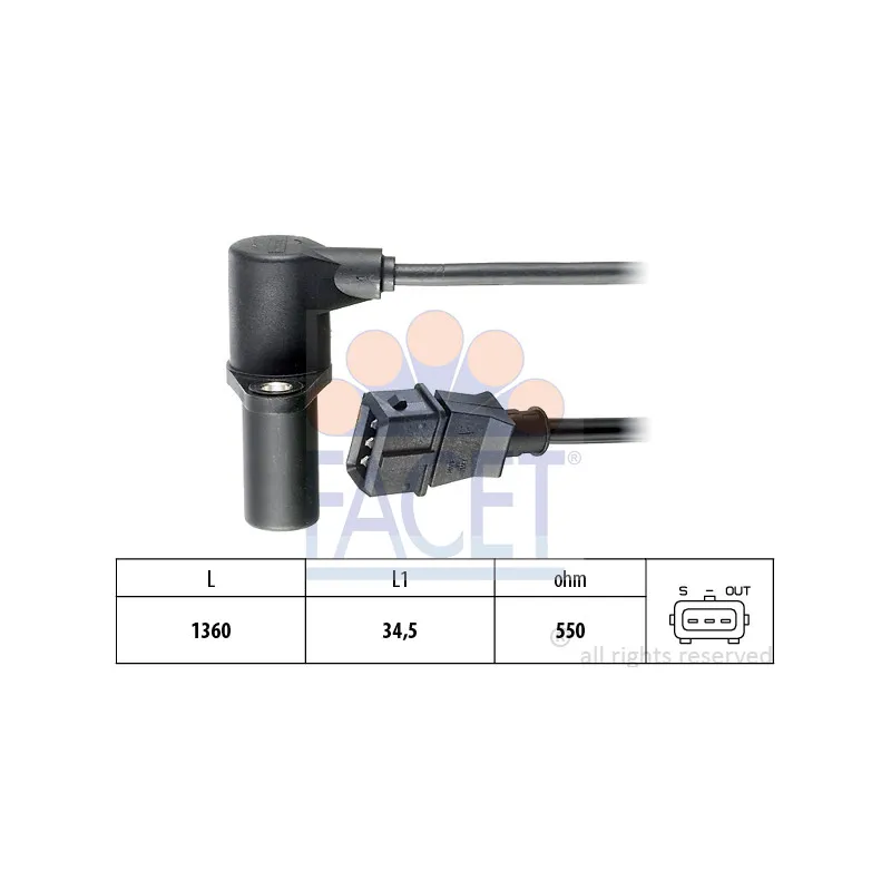 Capteur d'angle, vilebrequin FACET 9.0040