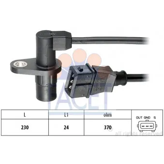 Capteur d'angle, vilebrequin FACET 9.0044