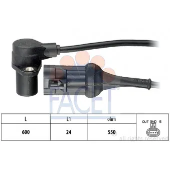 Capteur d'angle, vilebrequin FACET 9.0047