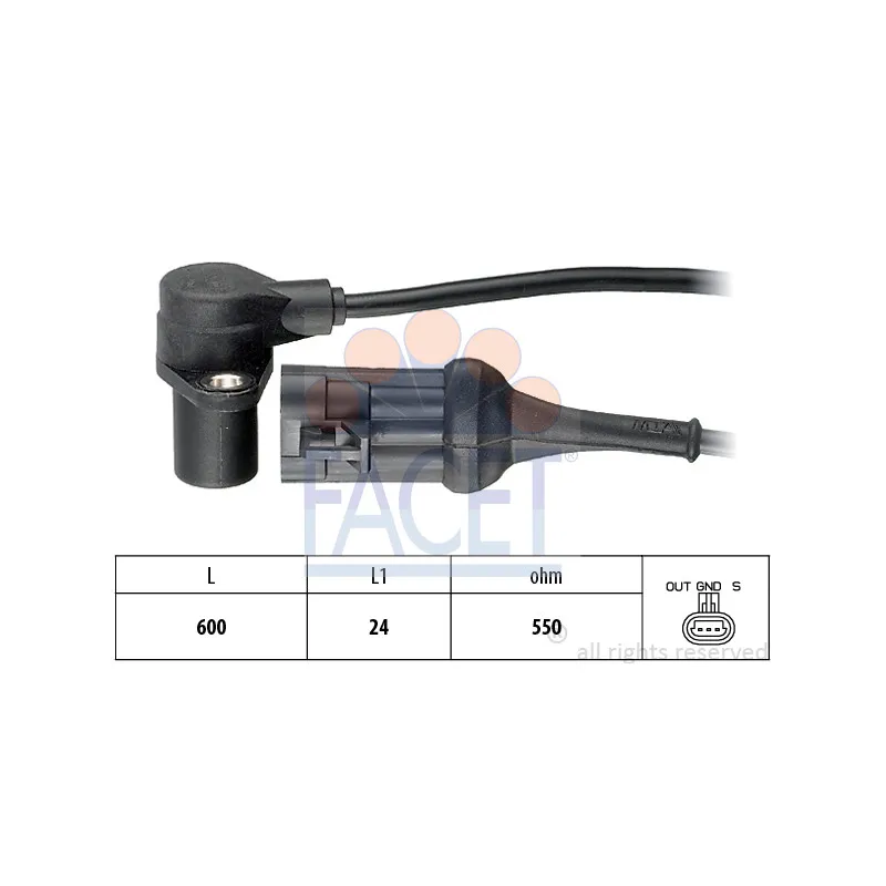 Capteur d'angle, vilebrequin FACET 9.0047