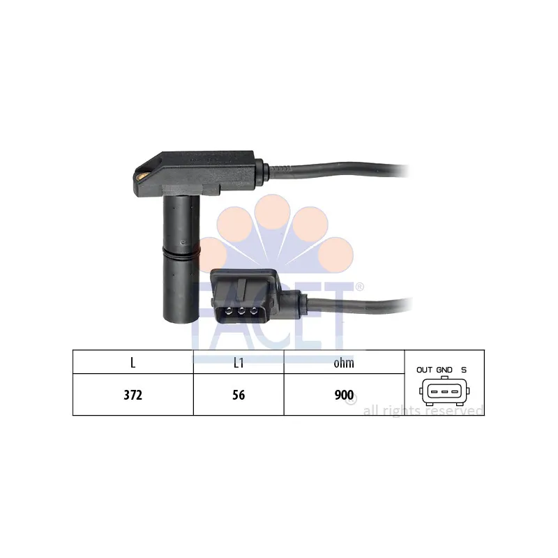 Capteur d'angle, vilebrequin FACET 9.0048
