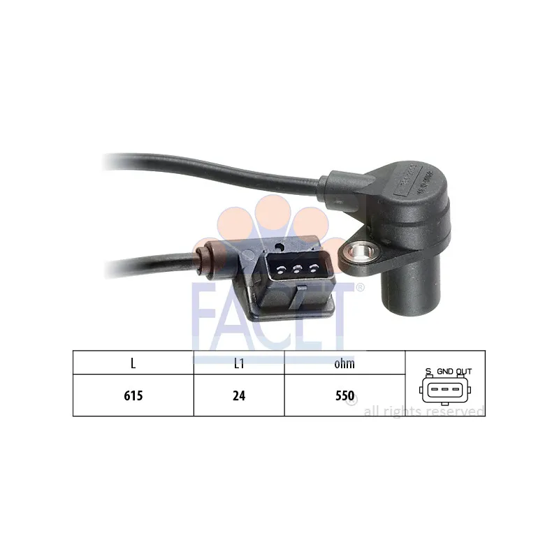 Capteur d'angle, vilebrequin FACET 9.0049