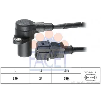 Capteur d'angle, vilebrequin FACET 9.0052
