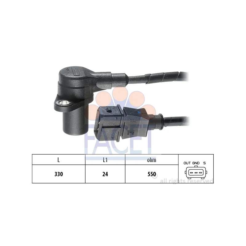 Capteur d'angle, vilebrequin FACET 9.0052
