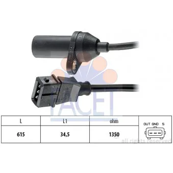 Capteur d'angle, vilebrequin FACET 9.0053