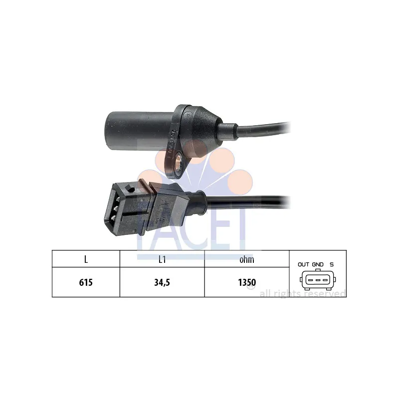 Capteur d'angle, vilebrequin FACET 9.0053