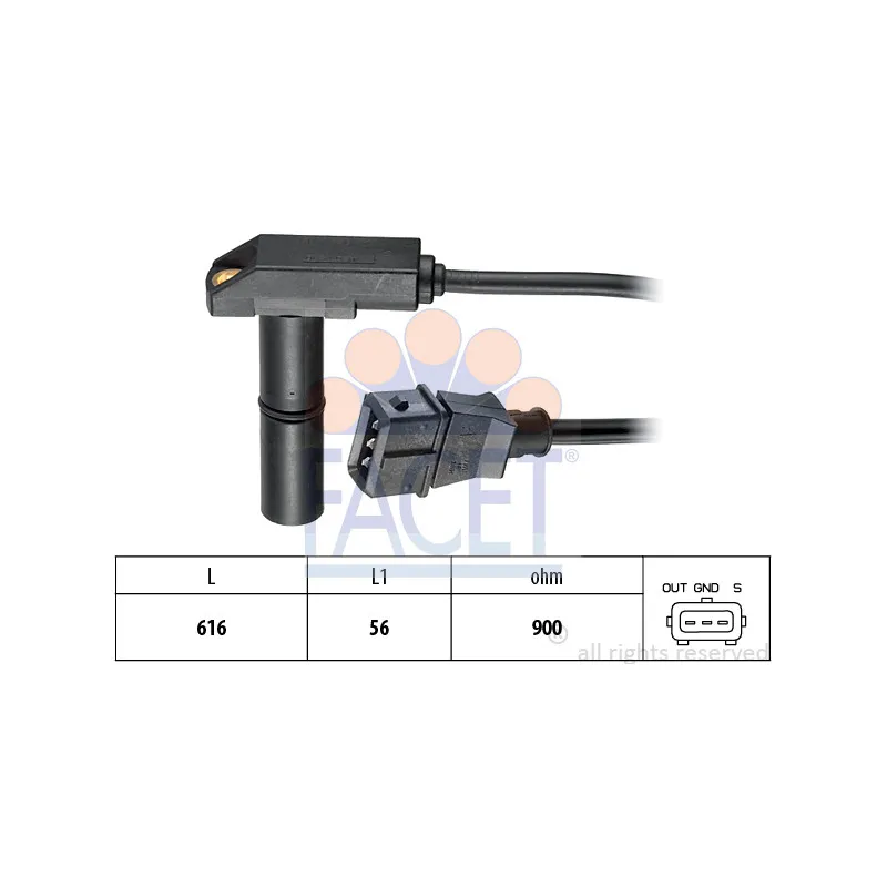 Capteur d'angle, vilebrequin FACET 9.0054