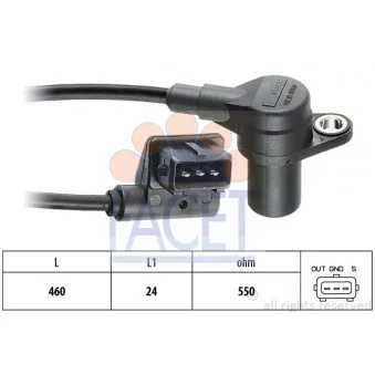 Capteur d'angle, vilebrequin FACET 9.0057