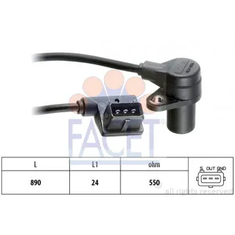 Capteur d'angle, vilebrequin FACET 9.0063