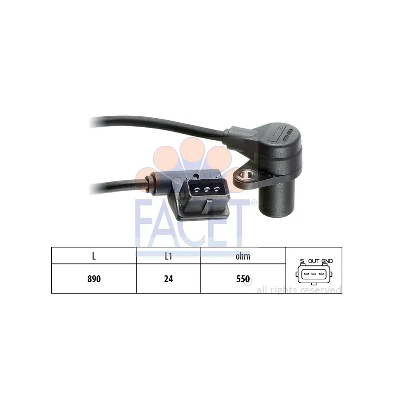 Capteur d'angle, vilebrequin FACET 9.0063