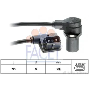 Capteur d'angle, vilebrequin FACET 9.0064