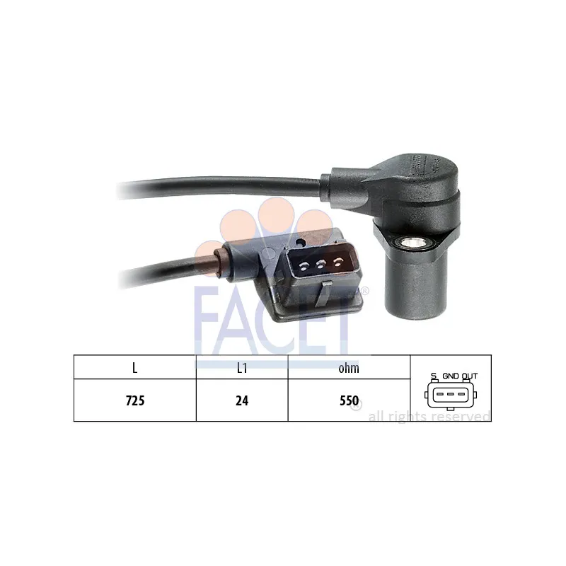 Capteur d'angle, vilebrequin FACET 9.0064