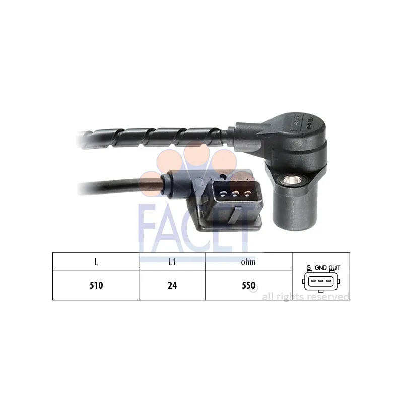 Capteur d'angle, vilebrequin FACET 9.0065