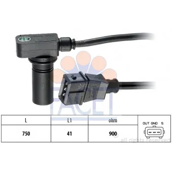 Capteur d'angle, vilebrequin FACET 9.0066