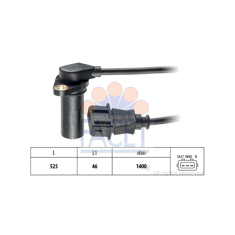 Capteur d'angle, vilebrequin FACET 9.0068