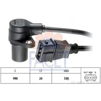 Capteur d'angle, vilebrequin FACET 9.0073
