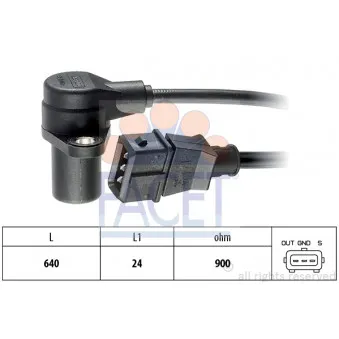 Capteur d'angle, vilebrequin FACET 9.0075