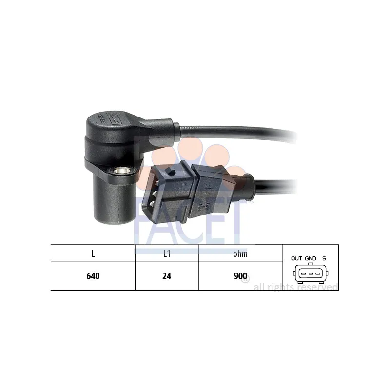Capteur d'angle, vilebrequin FACET 9.0075