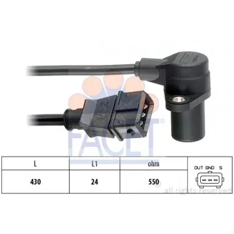 Capteur d'angle, vilebrequin FACET 9.0076