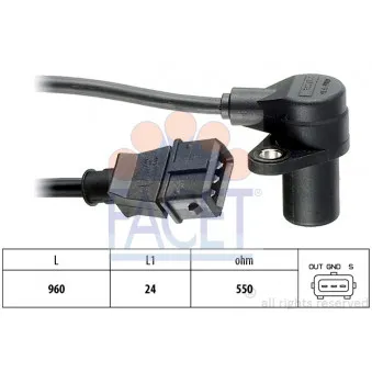 Capteur d'angle, vilebrequin FACET 9.0087