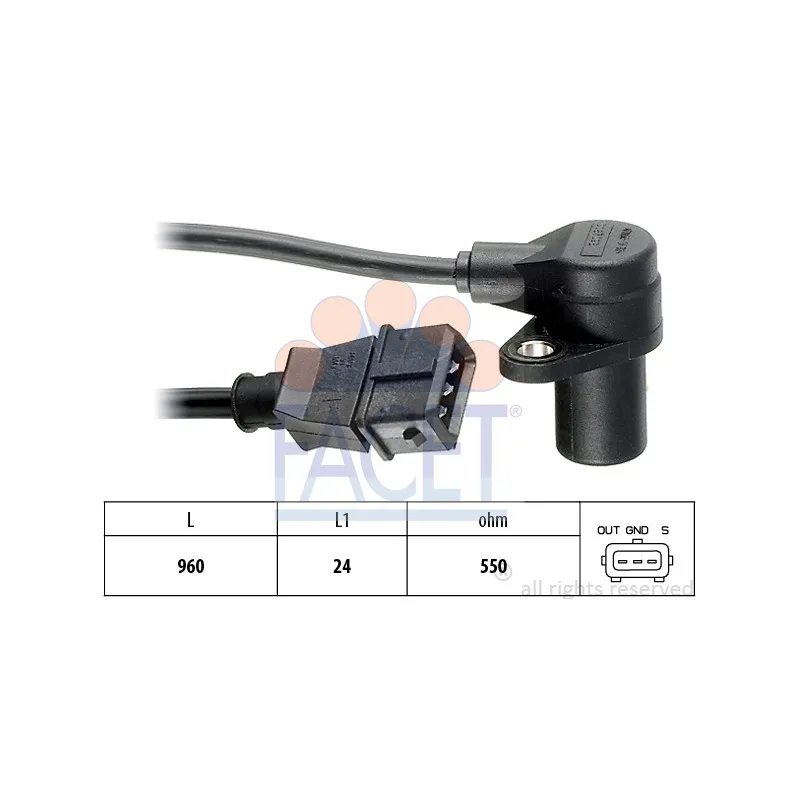 Capteur d'angle, vilebrequin FACET 9.0087