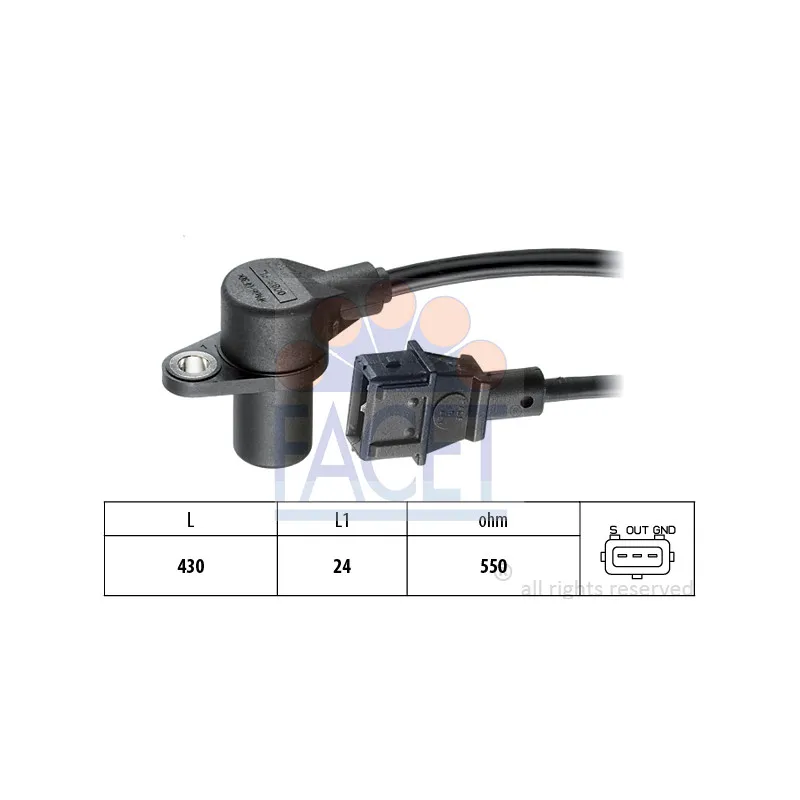 Capteur d'angle, vilebrequin FACET 9.0088