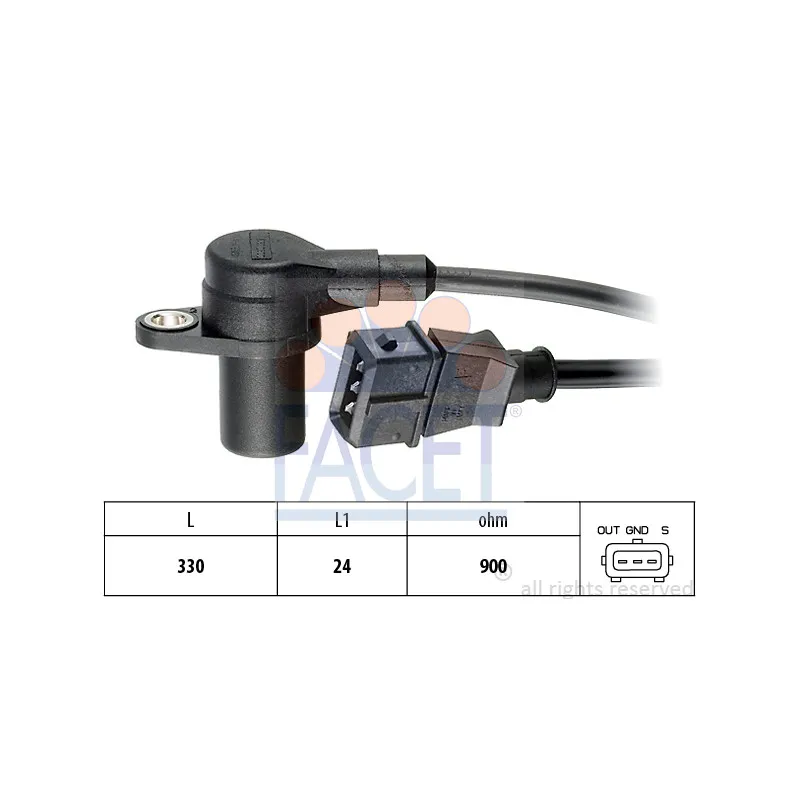 Capteur d'angle, vilebrequin FACET 9.0090