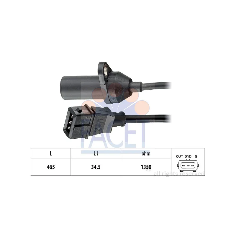 Capteur d'angle, vilebrequin FACET 9.0092
