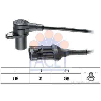 Capteur d'angle, vilebrequin FACET 9.0097