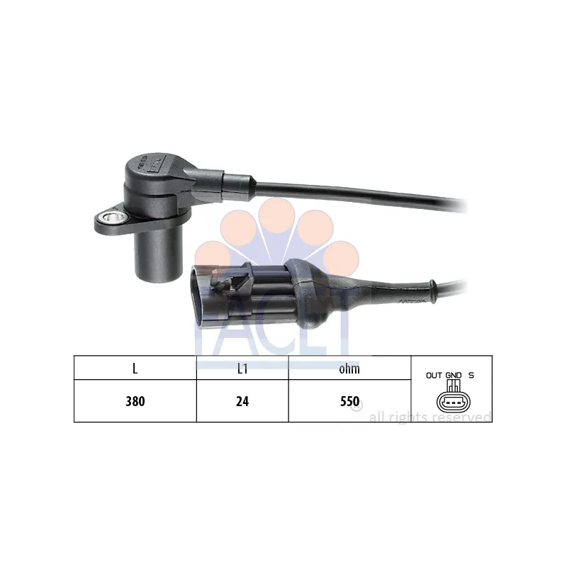 Capteur d'angle, vilebrequin FACET 9.0097