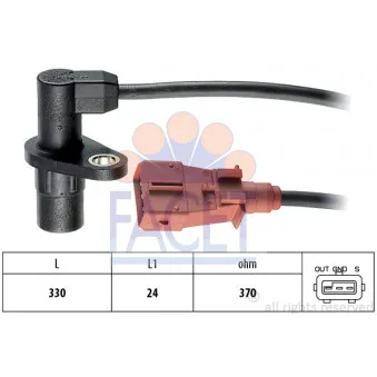 Capteur d'angle, vilebrequin FACET 9.0127