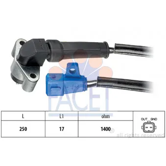 Capteur d'angle, vilebrequin FACET 9.0129
