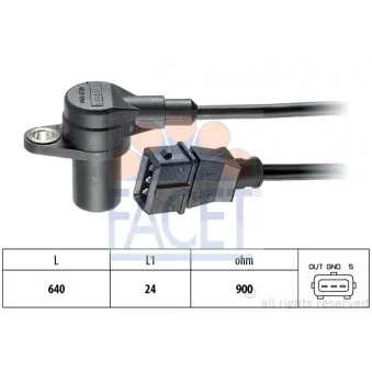 Capteur d'angle, vilebrequin FACET 9.0132