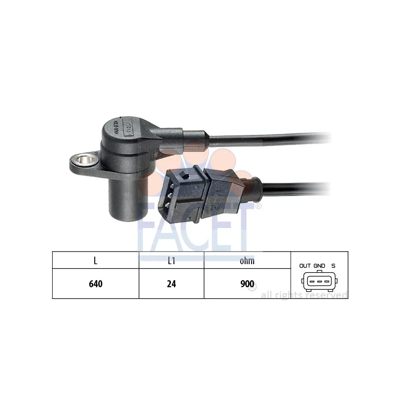 Capteur d'angle, vilebrequin FACET 9.0132