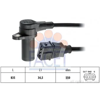 Capteur d'angle, vilebrequin FACET 9.0137