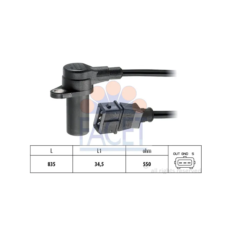 Capteur d'angle, vilebrequin FACET 9.0137