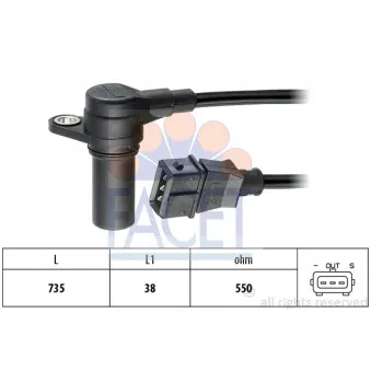 Capteur d'angle, vilebrequin FACET 9.0141