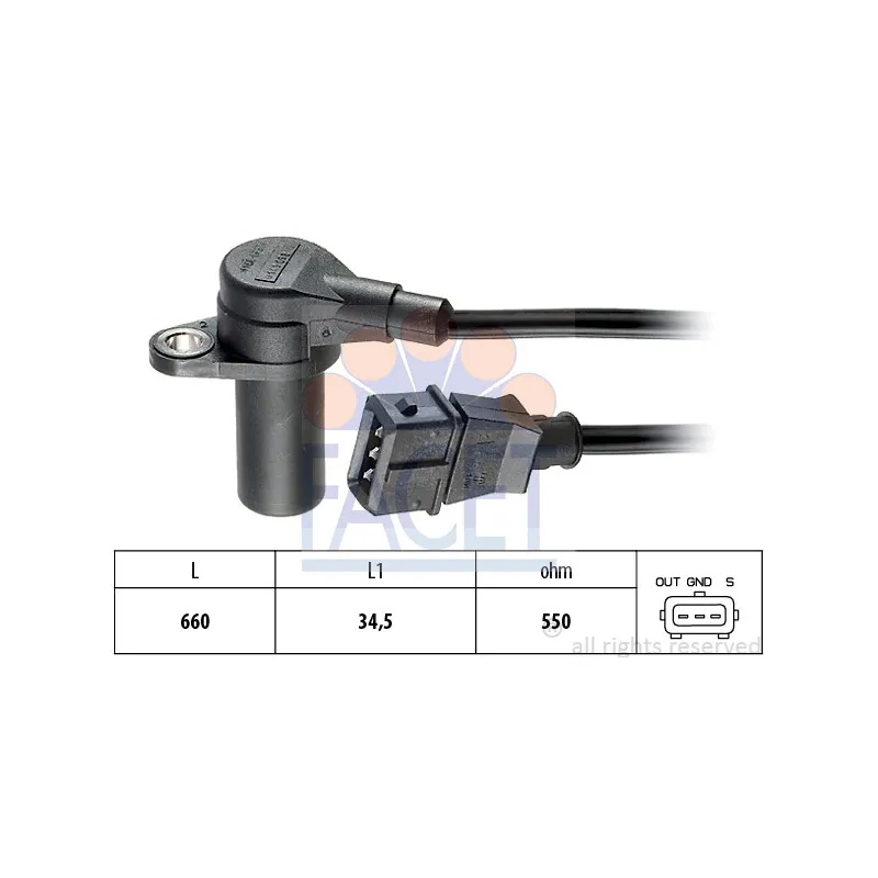 Capteur d'angle, vilebrequin FACET 9.0149