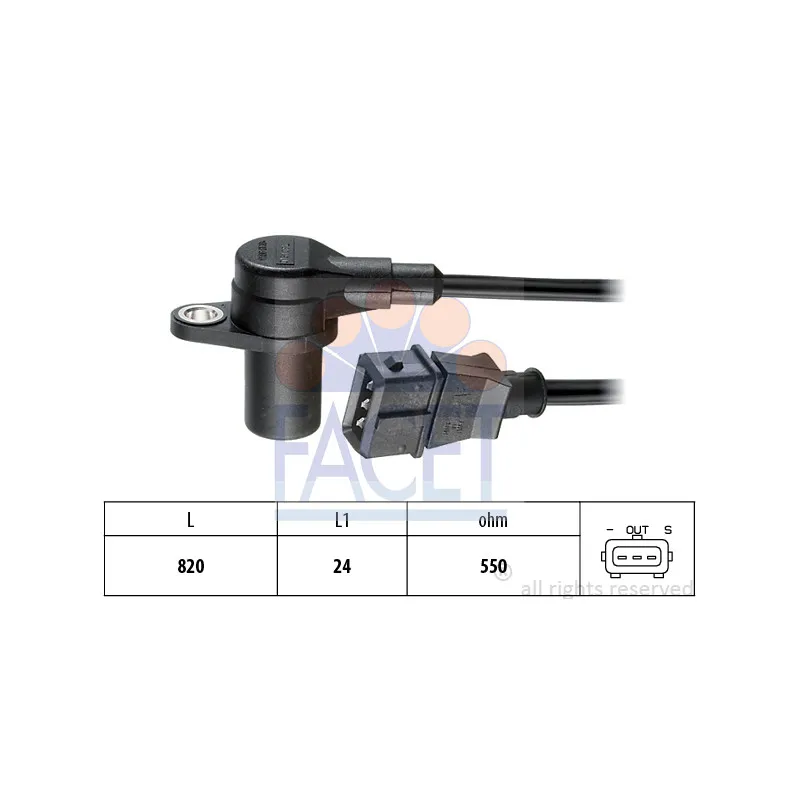 Capteur d'angle, vilebrequin FACET 9.0151